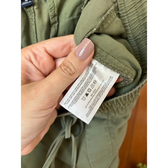 GAP Green Cotton Parachute Joggers Drawstring Size Medium - Picture 9 of 10